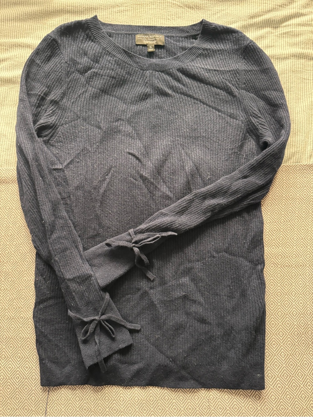 Banana Republic Navy Ribbed Crew Sweater
